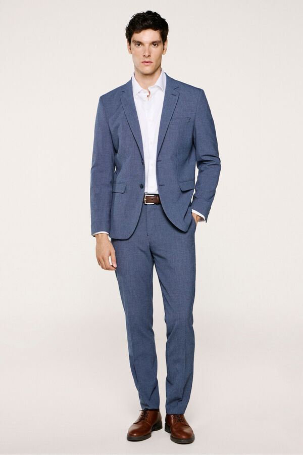 Selected Americana Slim Fit confeccionada con materiales reciclados. Azul marino