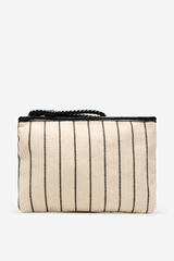 Cortefiel Striped pouch Printed white