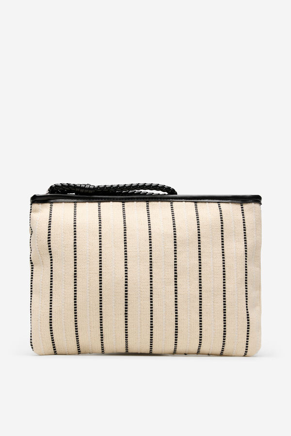 Cortefiel Striped pouch Printed white