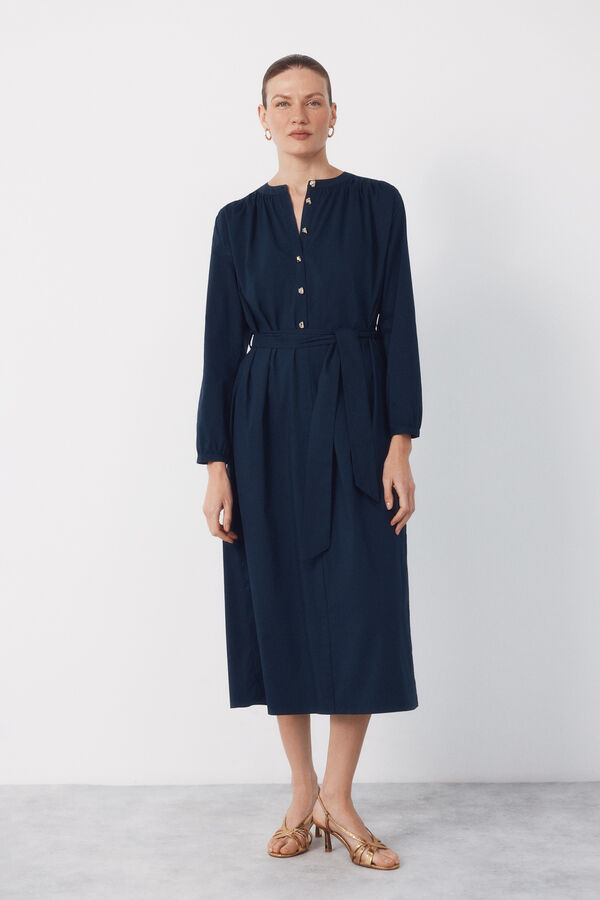 Cortefiel Poplin dress Navy