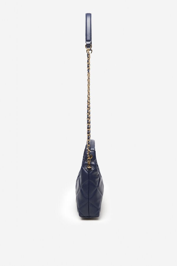 Cortefiel Quilted slouch bag Navy