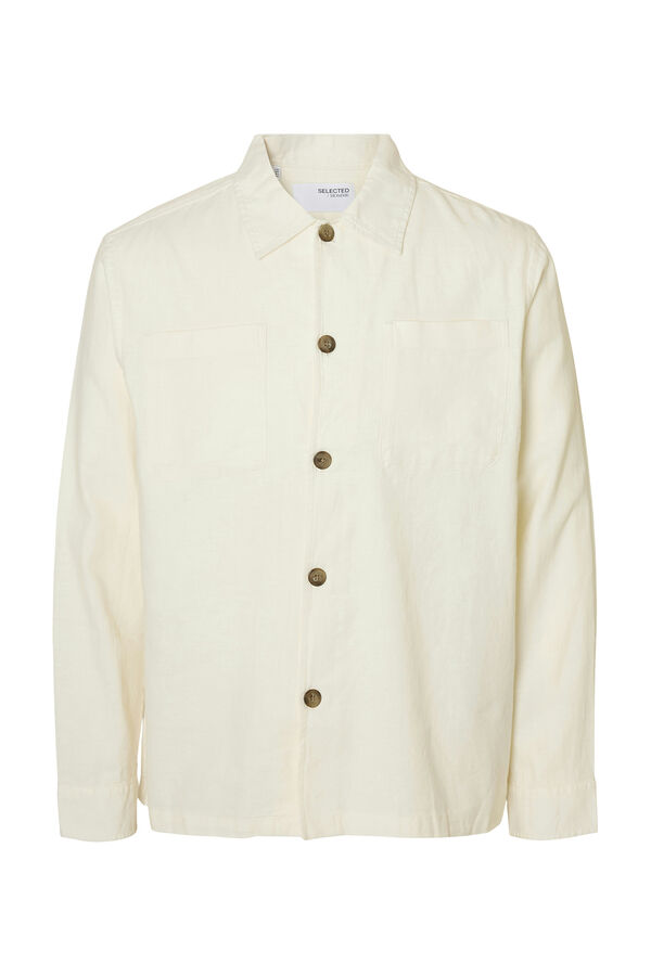 Selected Sobrecamisa de linho Branco