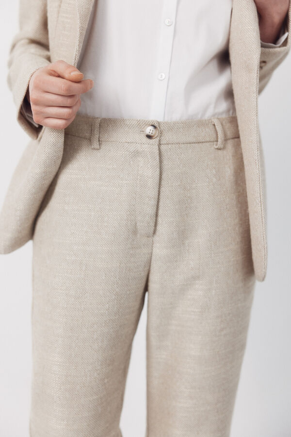 Cortefiel Slim fit trousers Nude