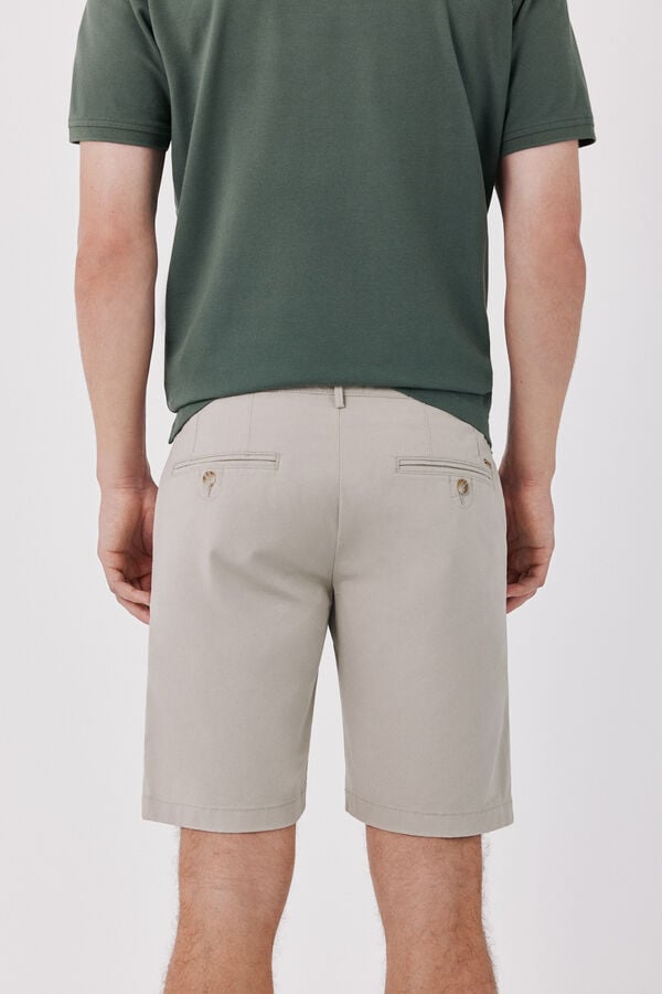 Cortefiel Basic regular Bermuda shorts Beige