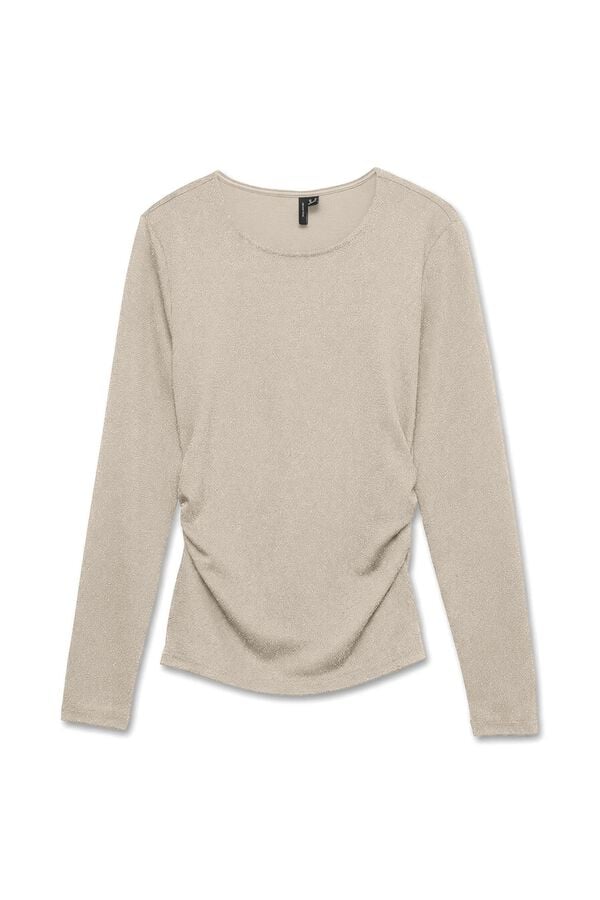 Vero Moda T-shirt de manga comprida com brilho Tostado