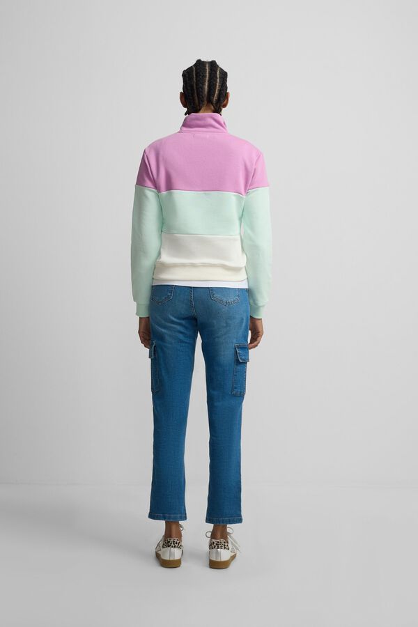 Silbon Sweatshirt feminina tricolor Multicolorido