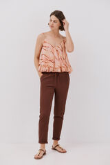 Cortefiel Very fluid pants Dark brown
