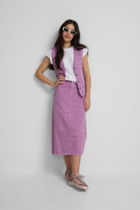 Chaleco denim calado