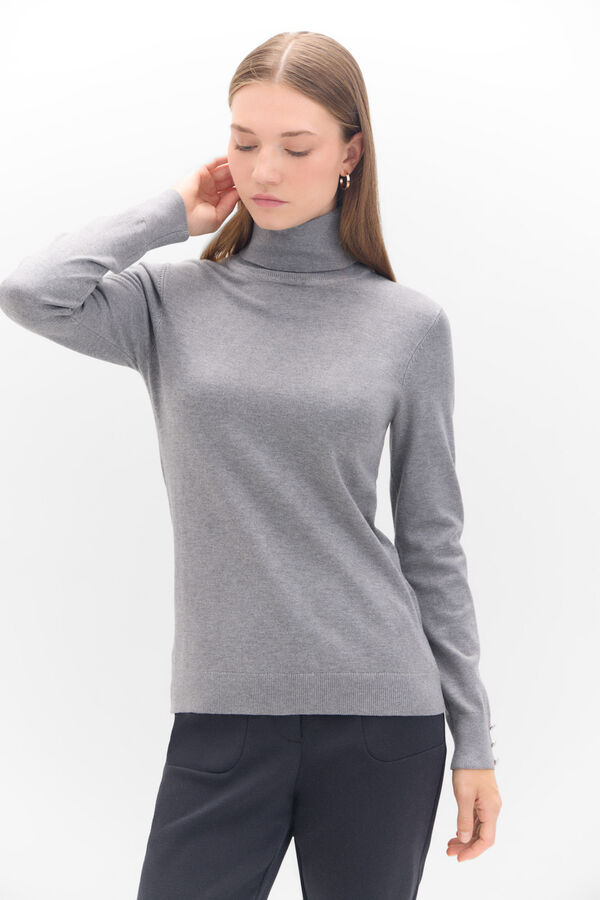 Cortefiel Polo neck jumper Grey