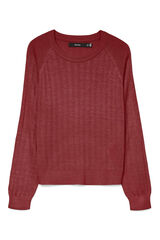 Vero Moda Suéter de malha fina de malha manga comprida Vermelho