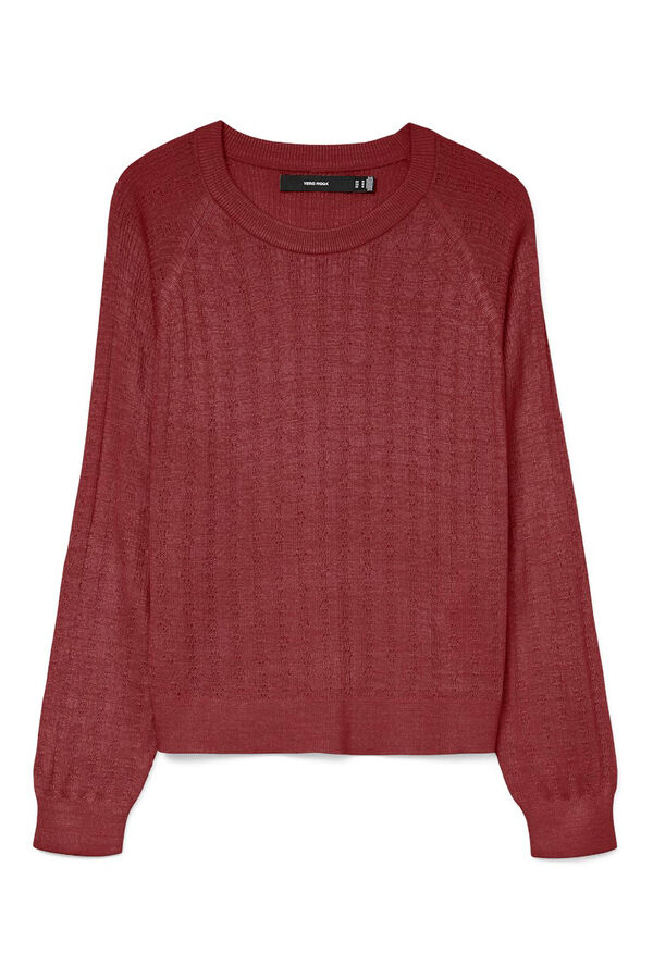 Vero Moda Suéter de malha fina de malha manga comprida Vermelho