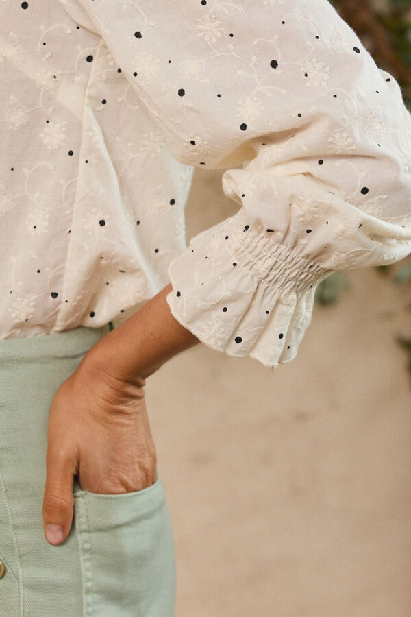 Pol&iacute;n Et Moi Camisa de folhos Luc&iacute;a Ecru