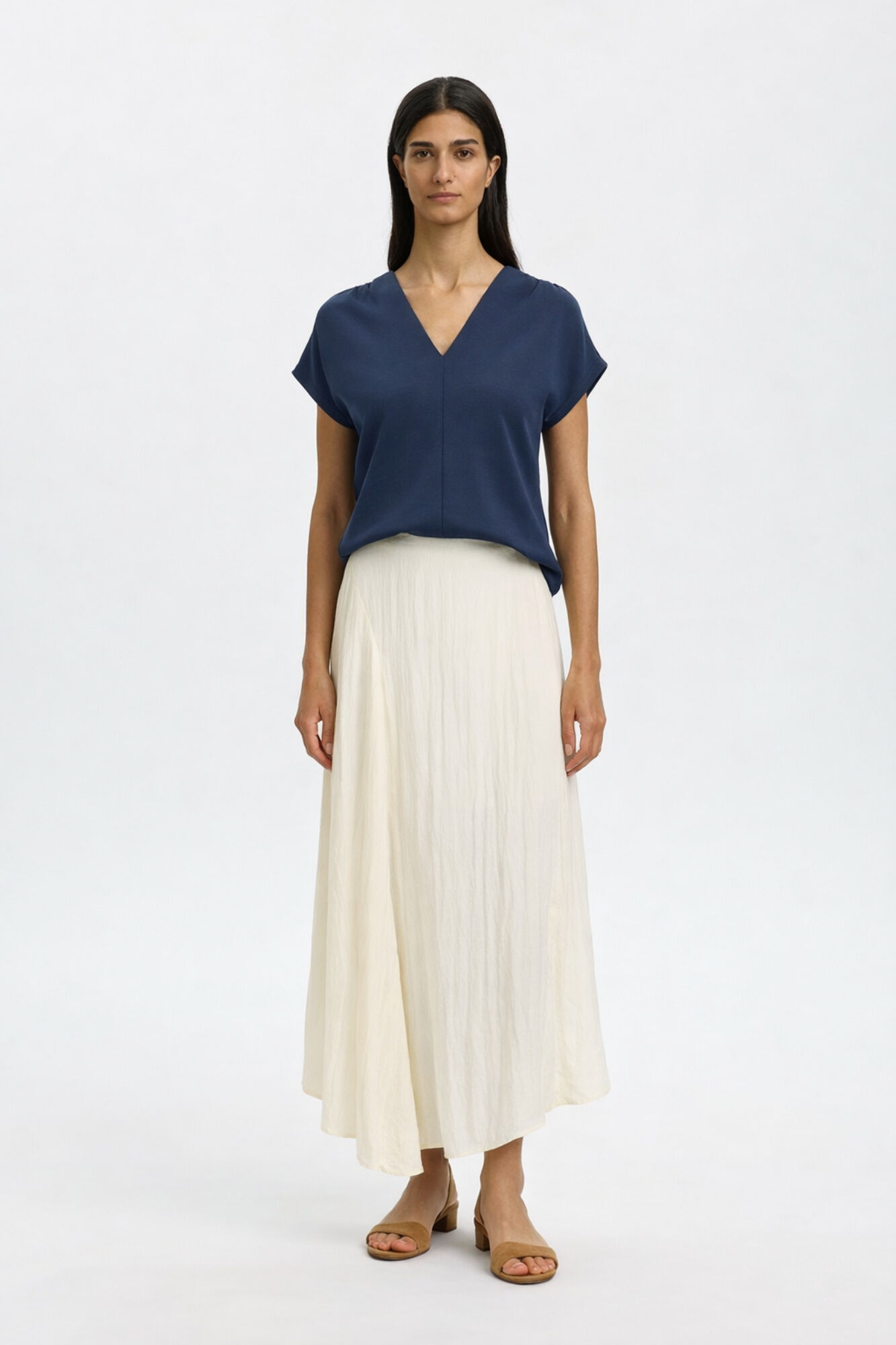 Selected Structured fabric long skirt