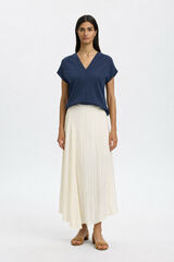 Selected Structured fabric long skirt White