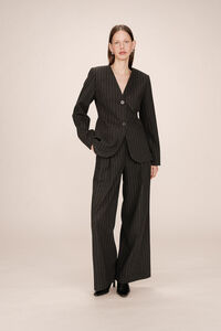 Grace & Mila Blazer gola em mistura de lã riscas