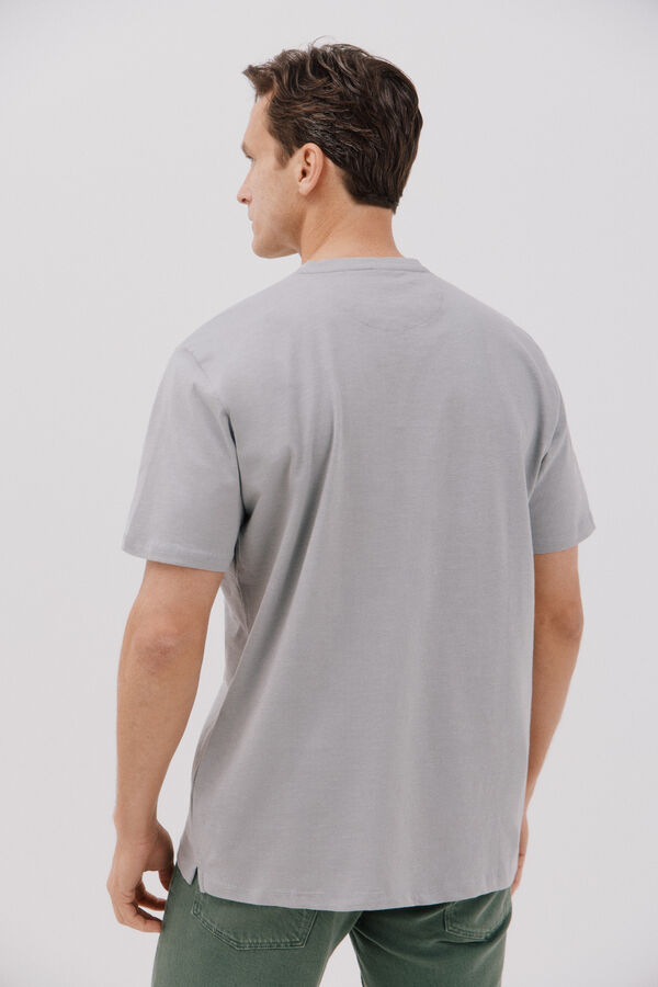 Cortefiel Plain slub t-shirt Grey