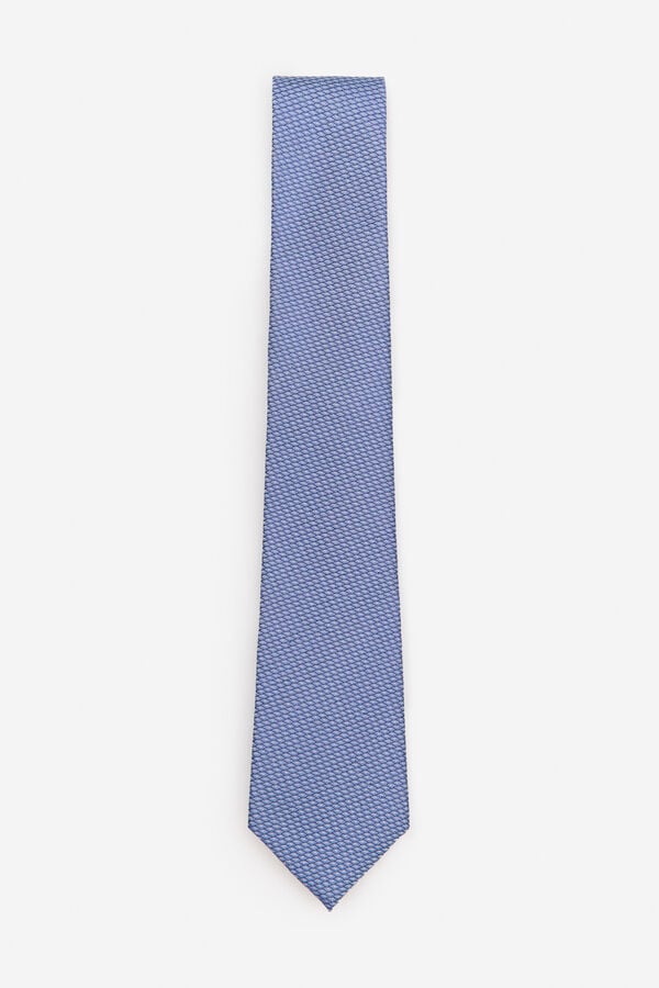 Cortefiel Natural silk tie Blue