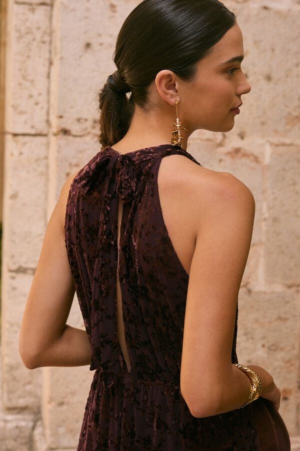 Pol&iacute;n Et Moi Vestido de convidada Maelia Castanho
