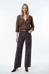 Vila Cardigan de malha com l&atilde; Castanho