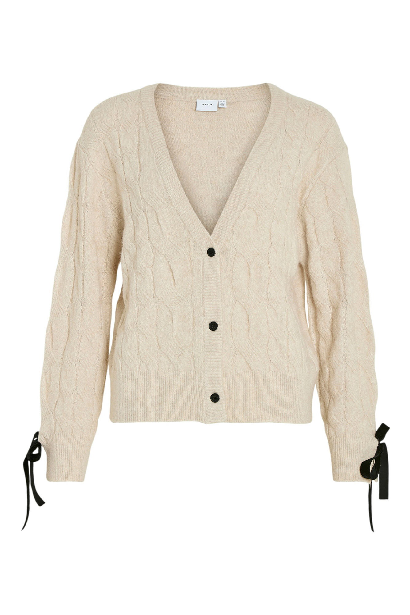 Cardigan with cross knit and bows Cardigans Cortefiel