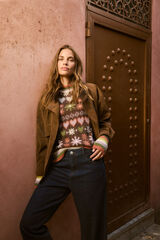 Slowlove Cazadora motera efecto piel Beige