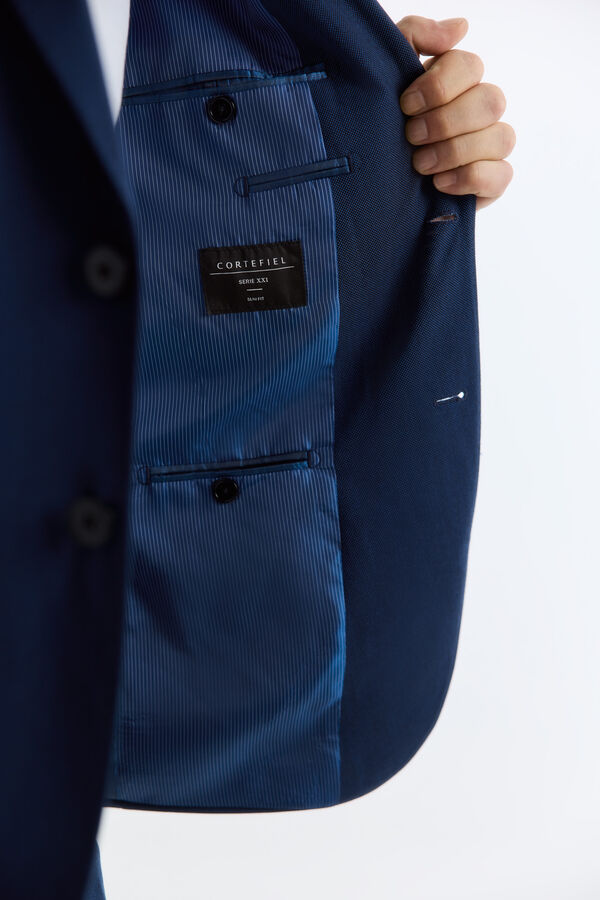 Cortefiel Blazer S&eacute;rie XXI em padr&atilde;o olho de perdiz Azul