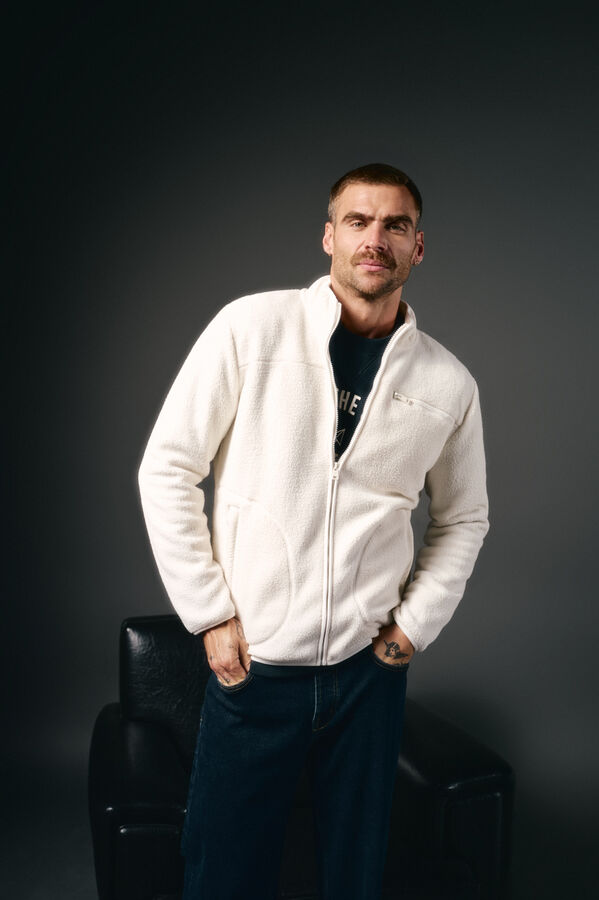 OOTO Cardigan tecido sherpa Ecru