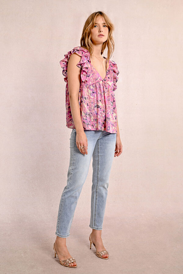 Molly Bracken Blusa manga curta com estampado Multicolorido