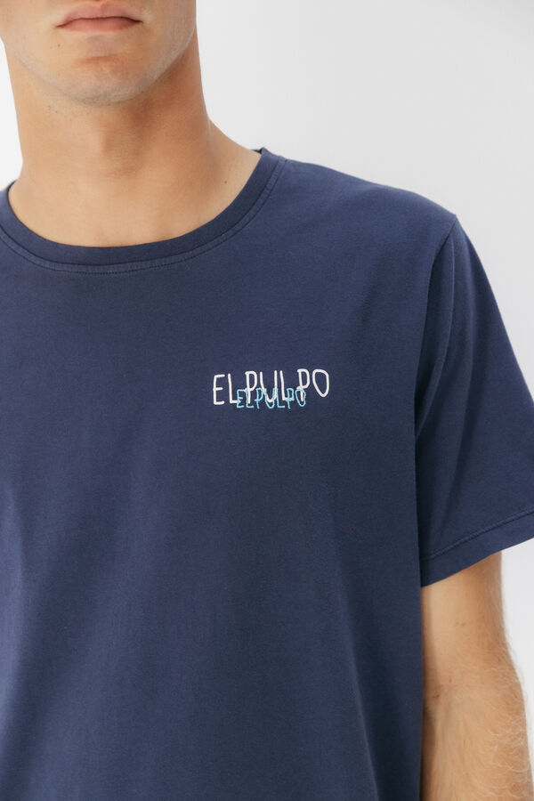elPulpo T-shirt com logo tran&ccedil;ado Azul