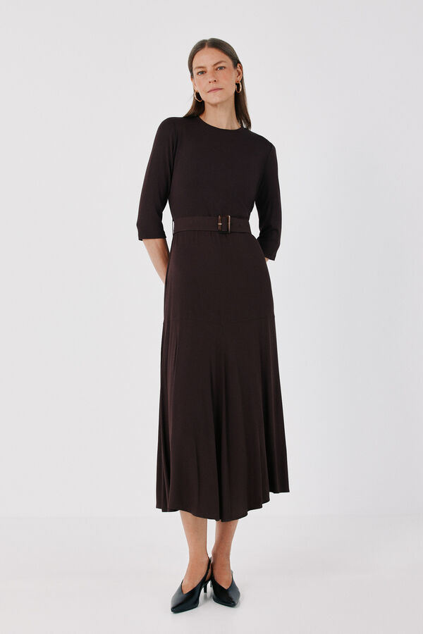 Cortefiel Combined dress Dark brown