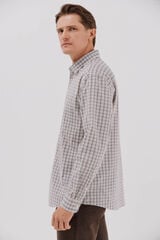 Cortefiel Checked poplin shirt Navy