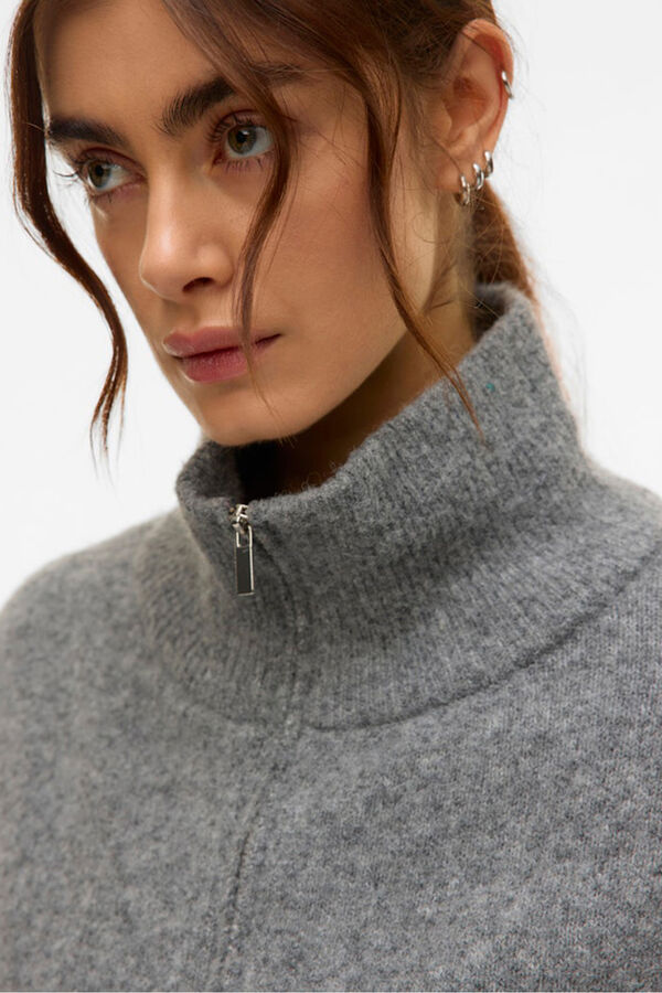 Vero Moda Chaleco de punto cuello alto Gris