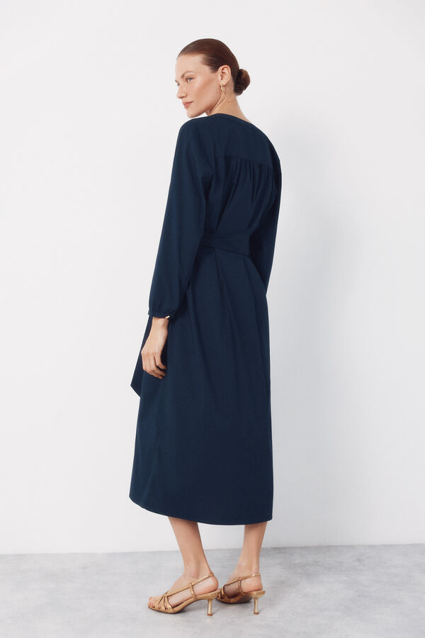 Cortefiel Poplin dress Navy