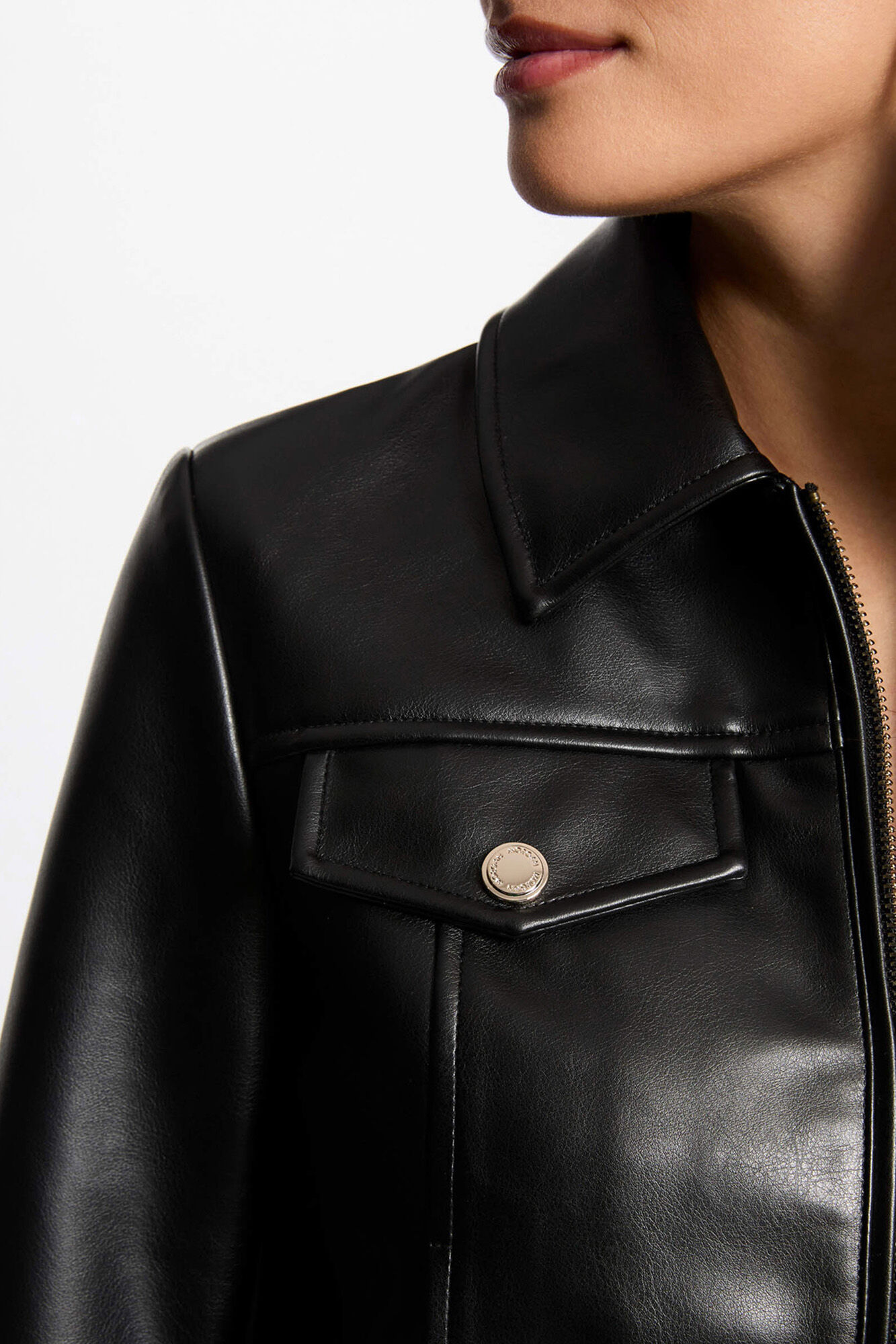 Morgan Jaqueta curta de couro sint&eacute;tico