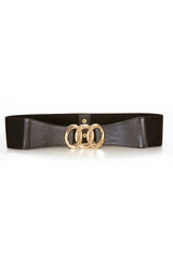 Cortefiel Stretch belt with rings Black