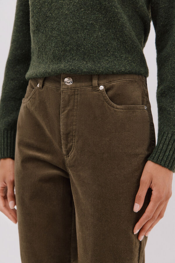 Cortefiel Calças sensacionais de veludo veludo Verde