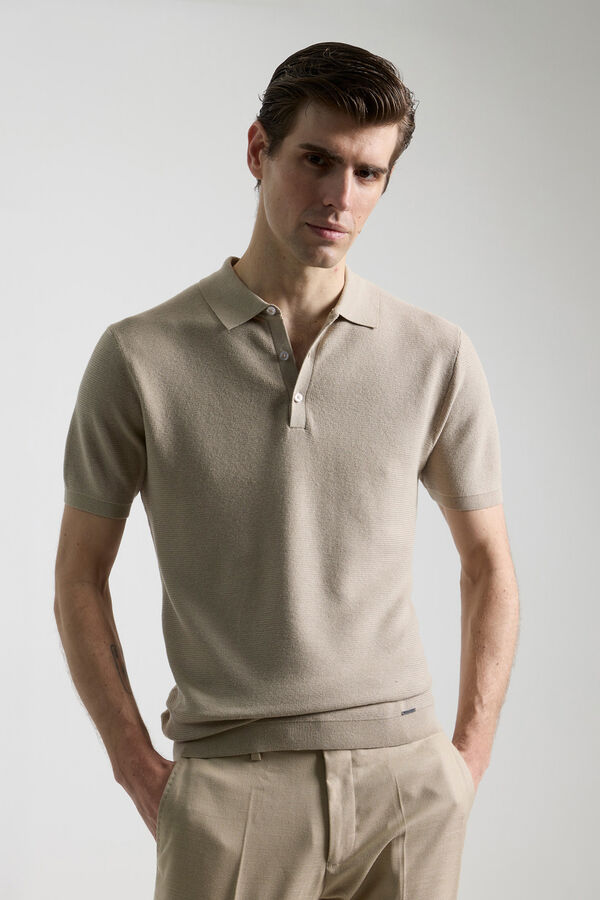 PuroEGO Polo punto jersey Beige