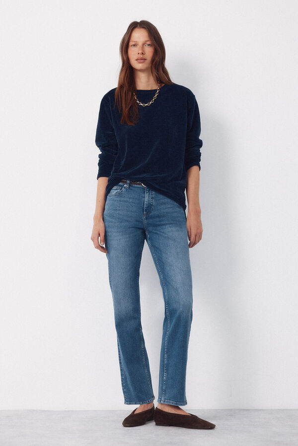 Cortefiel Chenille t-shirt Navy