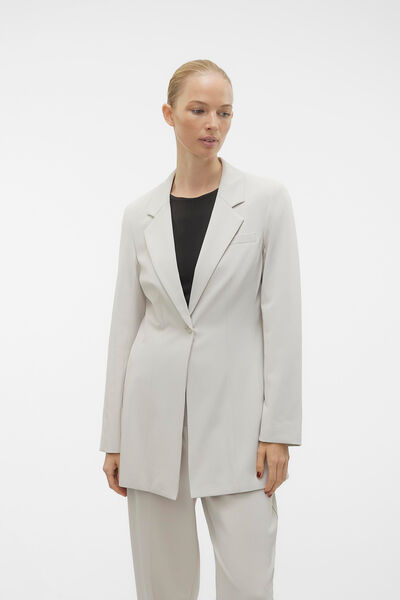 Cortefiel Slim-cut long-sleeved blazer Grey