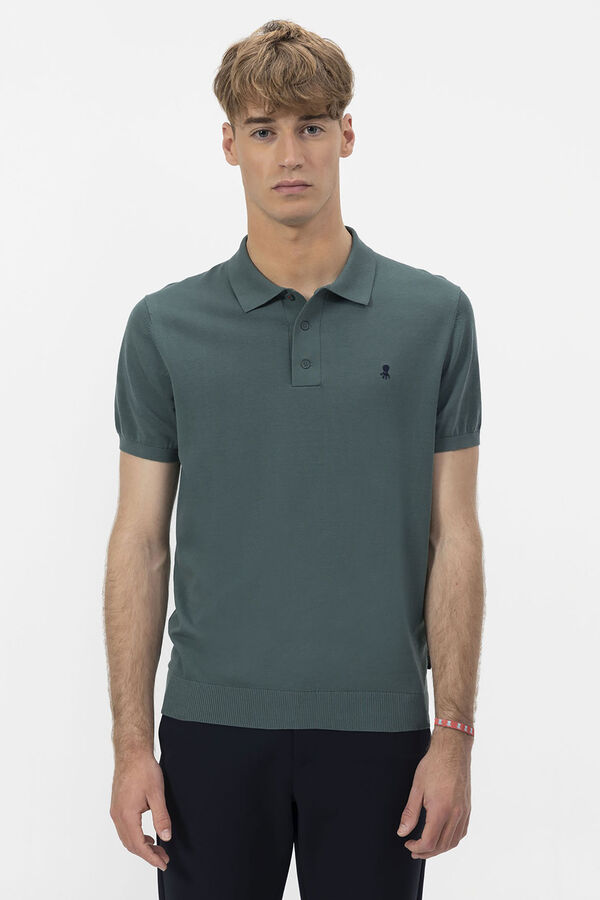 elPulpo Polo básico em malha crepe Verde