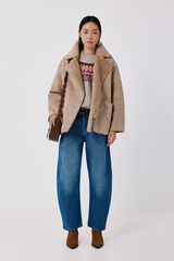 Cortefiel Double-faced jacket Dark brown