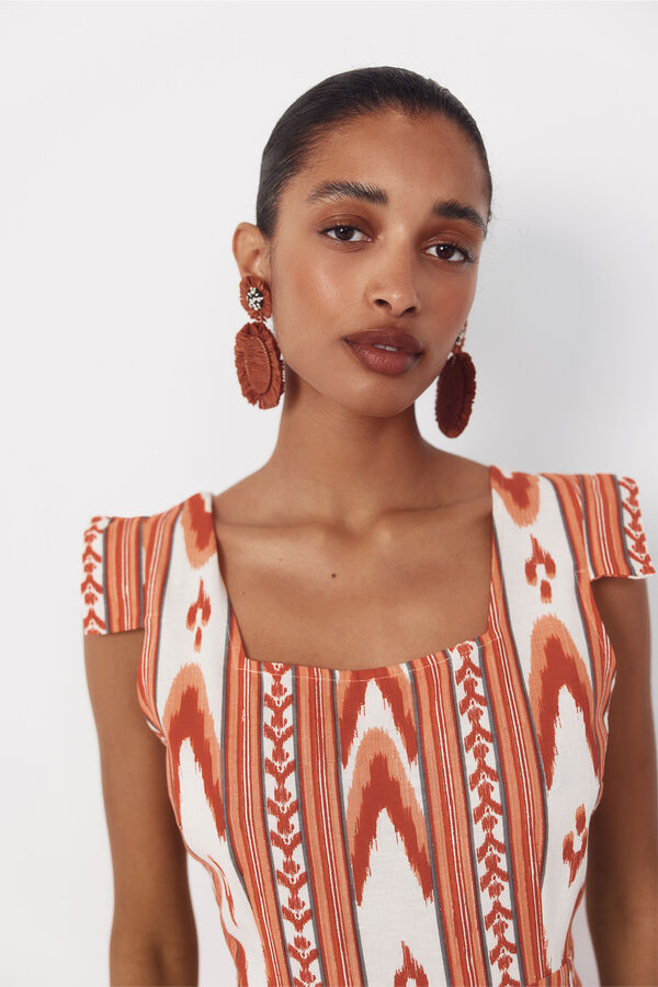 Cortefiel Printed jumpsuit Printed red