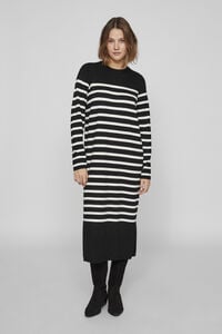 Cortefiel Jersey-knit dress with long sleeves Black