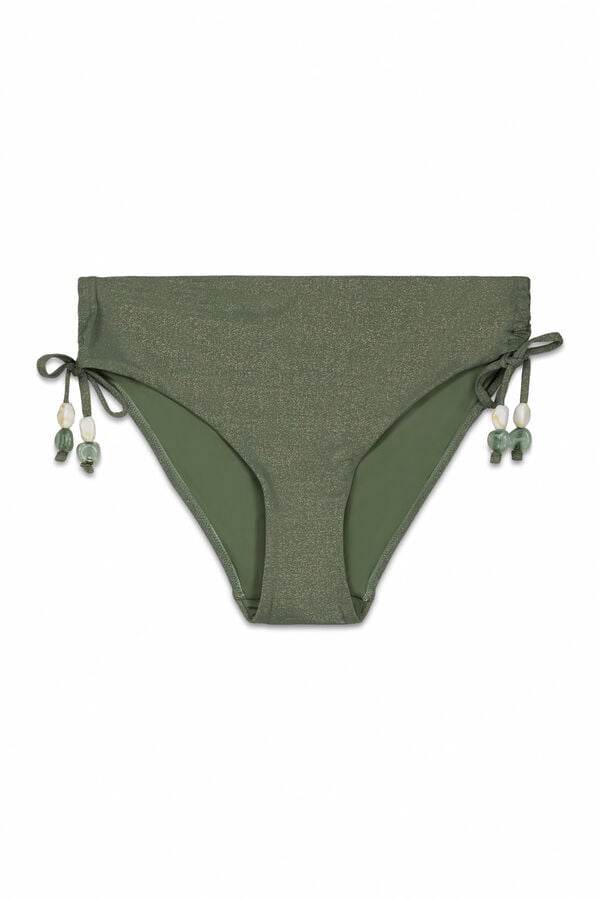 Cortefiel Calcinha de biqu&iacute;ni com amarra&ccedil;&atilde;o lateral. Verde