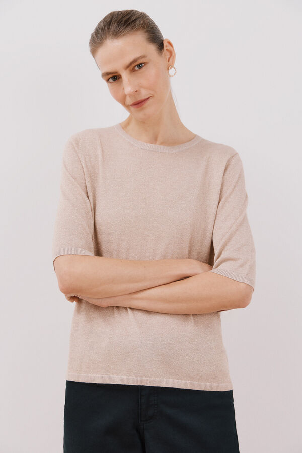 Cortefiel Metallic jersey-knit jersey Nude
