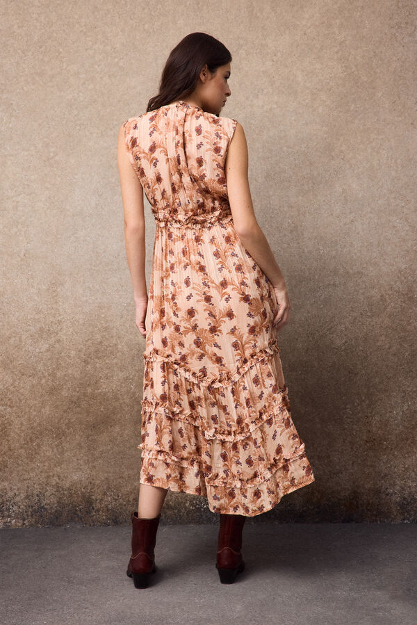 Slowlove Vestido fluido estampado Laranja
