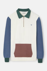 Silbon Sweatshirt com fecho-éclair pela meia Ecru