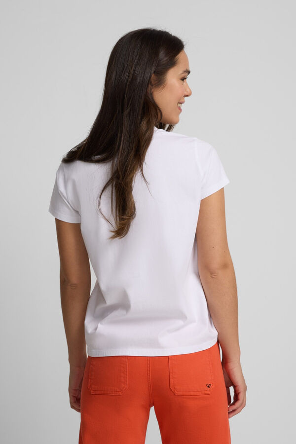 Silbon Camiseta com bordado de ráfia silbon Branco
