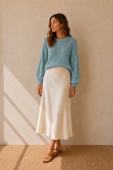 Vila Openwork knit jumper Dark green