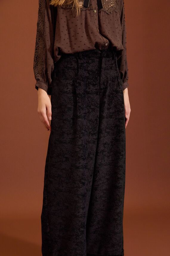 Pantalones holgados de terciopelo
